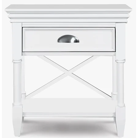 1-Drawer Nightstand with Open Fretwork